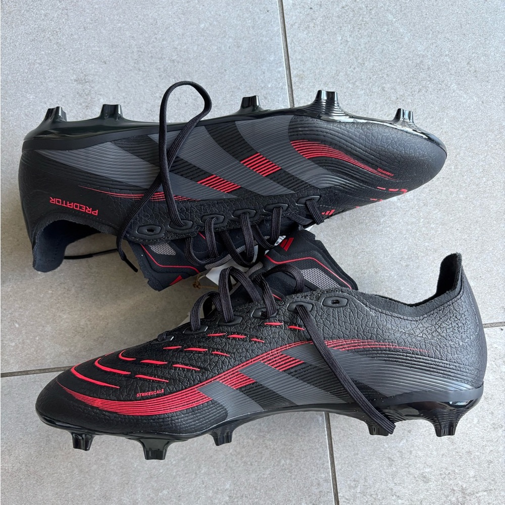 Men's Black and Red Predator Soccer Cleats
